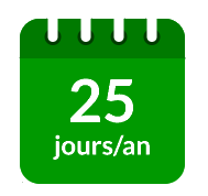 pictogramme calendrier formule 25 jours par an