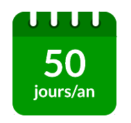 pictogramme calendrier formule 50 jours par an